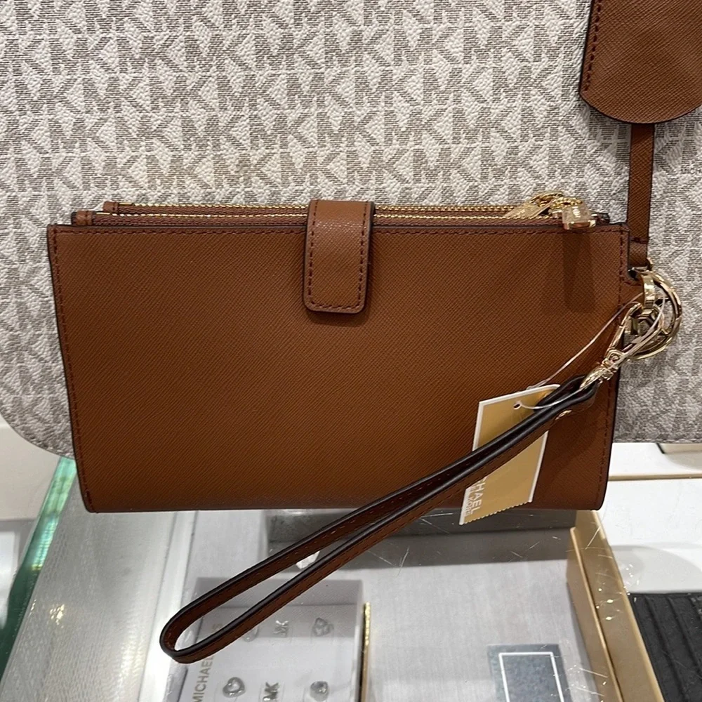 MICHAEL KORS LARGE DOUBLE ZIP WRISTLET WALLET PHONE CASE